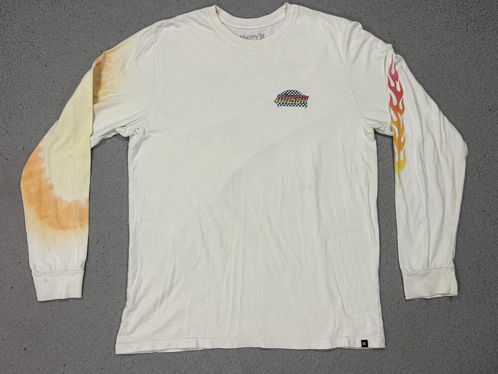 Y2K Hurley Shirt Mens Large Wilson Scorpion Racing Flames Graphic Long Sleeve